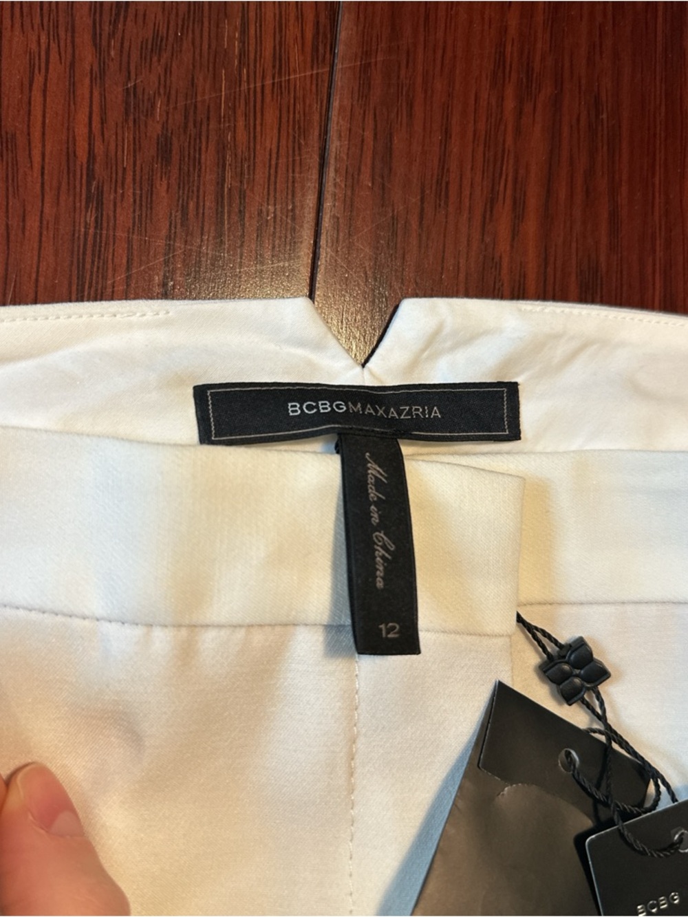BCBGMaxAzria White Dress Pants with Front Crease - Picture 3 of 4